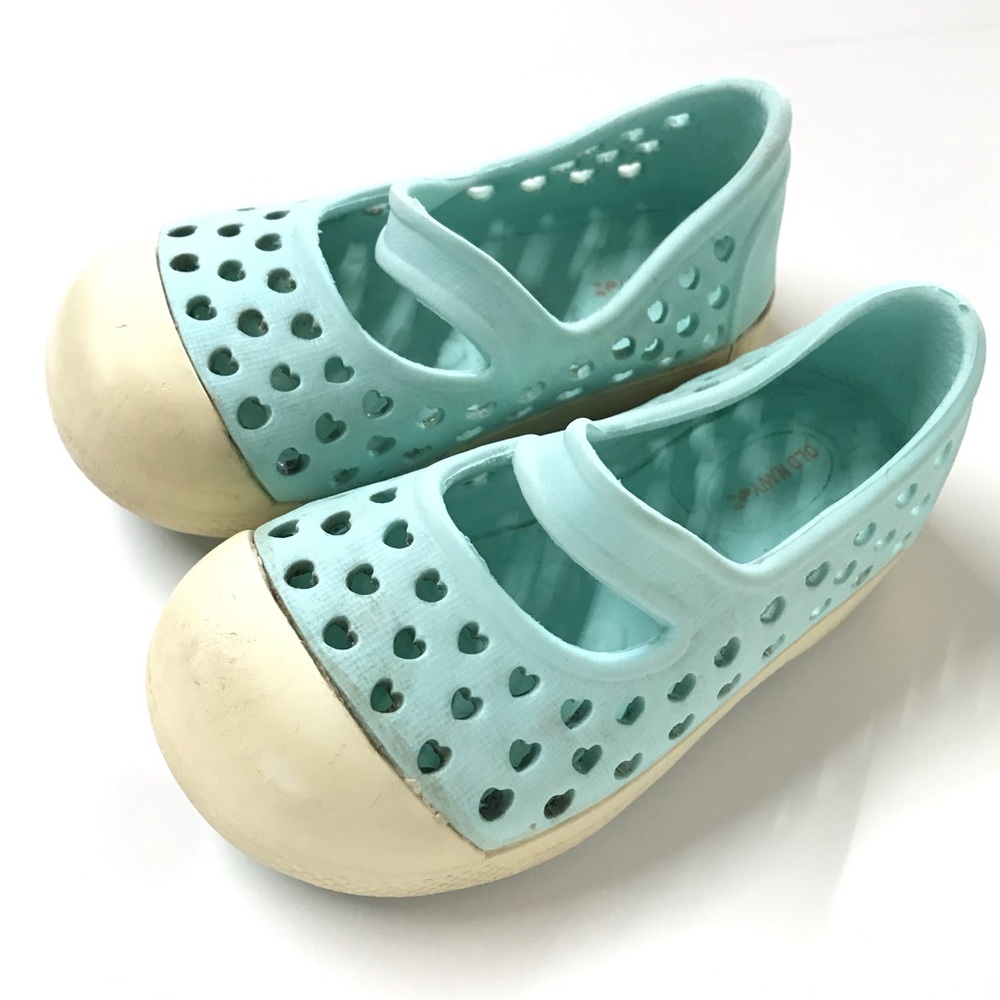 OLD NAVY water shoes blue hearts baby Mary Jane 5 - Picture 3 of 7